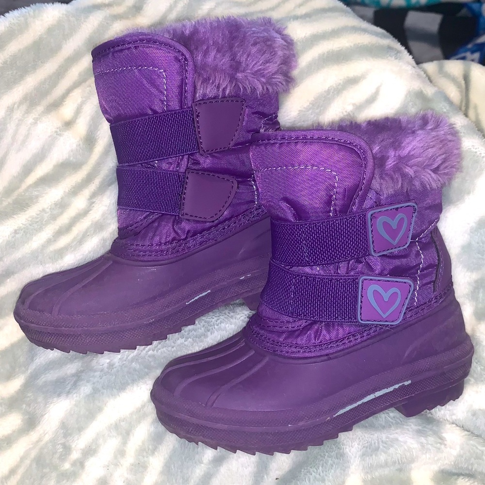 Purple winter boots toddler girl